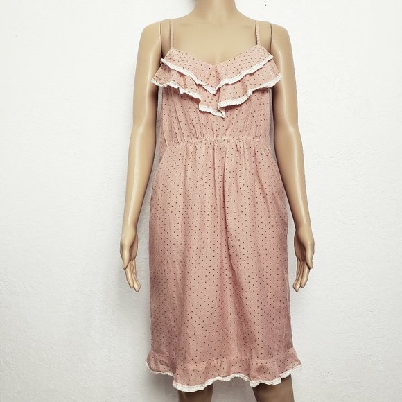 Zimmermann Silk Cotton Polka Dot Ruffle Dress